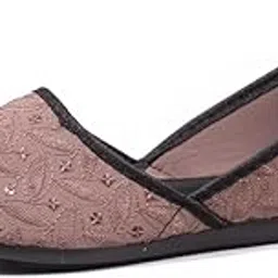 SEABA Women's Woven Mesh Ballet Flats, Burgundy Slip-on Comfort Shoes, Casual Walking Footwear-image-77