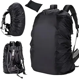 URBAN NEST Waterproof Backpack Rain Cover with Pouch, Adjustable Dustproof Cover for School, College, Trekking Bags (30L-40L, Black)-picture-36