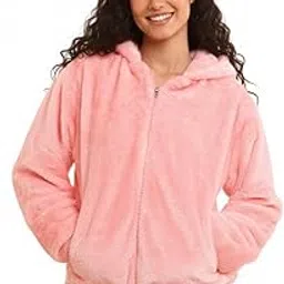 the kosh Women's Fleece Jacket with Hood | Soft Winter Warm Zip-Up Hoodie | Outerwear for Cold Weather | Stylish Full Sleeve Zip Jacket for Women | Casual Wear Fleece Coat |Sweatshirt for Girls-picture-45