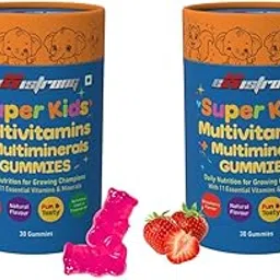 Super Kids’ Multivitamins & Multiminerals Gummies | Strawberry & Natural Flavour | Daily Nutrition with 11 Vitamins & Minerals | Pack of 2 (60 Gummies)-picture-24