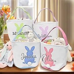Personalized Embroidered Easter Baskets for Kids Girls Boys,Custom Easter Basket-picture-17