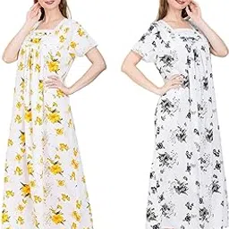 sdgp Women's Cotton Printed Nighty Night Gown Maxi Size XL_XXL (Pack of 2)-picture-17