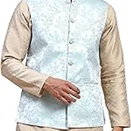 aany's culture Mens Stylish Polyster Floral Digital Printed Nehru Jacket | Two Pockets | Mandarin Collar | Lightweight | Comfortable Mens Nehru Jacket-picture-13