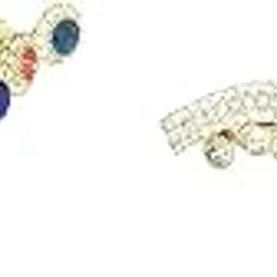 Gold Plated Crystal Beads and Pearls Embedded Hair Barrettes/Hair Clips/Hair Pins with Secured Closure for Women and Girls Pack of 2-image-24