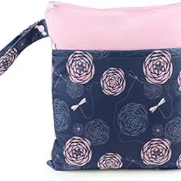 Hi Sprout Grab and Go Wet Dry Cloth Diaper Bags -Waterproof Washable Reusable Diaper Organizer (simple bag, dream dragonfly)-picture-24