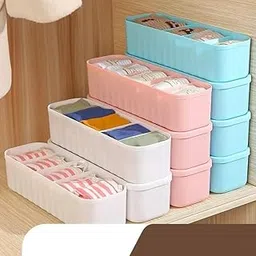 StyleX Store ABS Pack Of 4 Innerwear Organiser For Wardrobe | Wardrobe Clothes Storage Organiser For Socks, Lingerie, Tie, Scarf, Bra, Panty Organiser (Multicolor)-picture-12