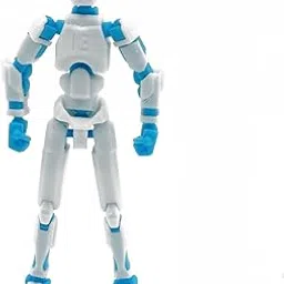 ROBO CRAFT REALM Dummy 13 Action Figure Robot | Fully Articulated 3D Printed Robot Toy | 5.4-inch Collectible Figurine Matte Finish| Unassembeled (White-SkyBlue) image 1