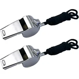 BEADNOVA Stainless Steel Whistles with Lanyard Lifeguard Whistle Referee Whistle Metal Whistle Sports Whistle Coaches Whistle (2 Pack, Silver)-image-37