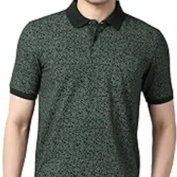 peter england Men's Cotton Abstract Floral Print Polo Shirt – Casual Wear | Stylish & Breathable-picture-43