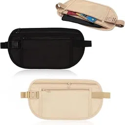 drapn Money Belt - Passport Holder Secure Hidden Travel Wallet with RFID Blocking Undercover Fanny Pack Black-picture-46