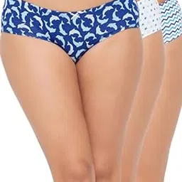 clovia Women's Pack of 3 Cotton Spandex Medium Waist Inner Elastic Hipster Panty-picture-49