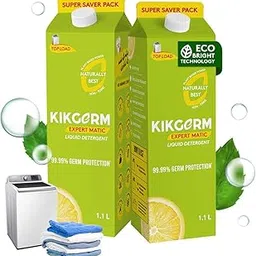 KIKGERM Natural Top Load Liquid Detergent (2200ml) Plant Based For Tough Stain Removal No Harmful Chemicals For White and Coloured Clothes Eco-Friendly - 1100ml (Pack of 2)-image-41