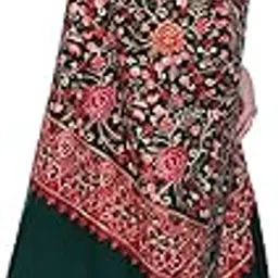 swi with label Women's Kashmiri Embroidered Wool Stole-picture-31