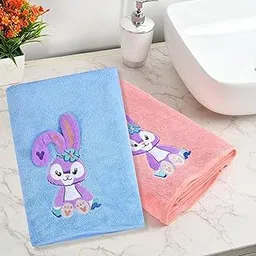 MAXOSHINE Microfiber Kids Bath Towels Quick Dry Super Absorbent Super Soft Bath Towel for Babies Toddler-Baby Towel for Boys and Girls (Blue/Pink, Pack of 2)-picture-10