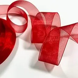 Red Organza Ribbon (W = 1 inch 2.5 cm. Red L = 20 Yard) for Bridal Gift wrap, Wrapping Bows, Gift Bows, Bows,Christmas Party Decoration.(Pack of 2 Ribbons)-picture-20