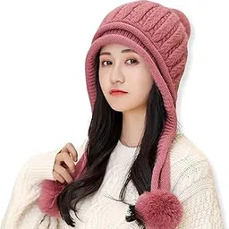 tomorrow fashion Tomorrow Autumn Winter Ear Protection Hat Women's Warm Knitting Baotou Girl Outdoor Ball Vop Cute Hat | Winter Beanie for Women-picture-36