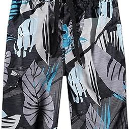 kanu surf Boys' Line Up Quick Dry UPF 50+ Beach Swim Trunk, Montego Black, Large (7)-picture-23