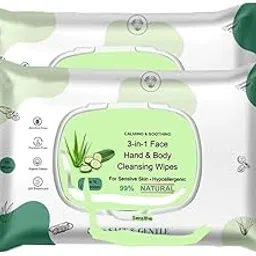 Cursive Face, Hand & Body Daily Cleansing Makeup Remover Wipes|Wet Wipes for Women & Men | Paraben & Alcohol Free Cucumber Aloe Vera – Calming & Soothing, 99% Natural, Hypoallergenic,Gentle for Sensitive Skin 25 Wipes Per Pieces (Pack Of 2)-image-85