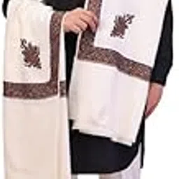 swi with label Men's Embroidered Wool Shawl (Size: 50x100 in)-picture-29