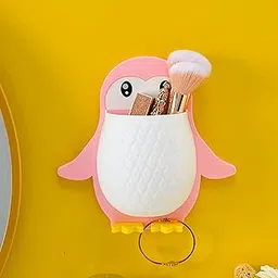 Magic Providers Wall Mount Holder | Wall Hanging Penguin - Multipurpose use for Mobile, Remote,Toothbrush, Pen, Pencil, Cosmetics & Other (Multicolor, Pack of 1) Self Adhesive Tape-picture-49