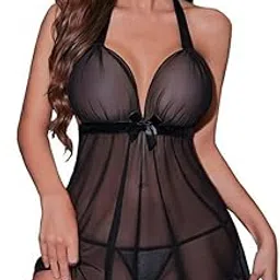Saniya ENT Lingerie for Women Lace Nightdress Sexy Sleepwear Babydoll Nightgown Deep Open Back Bodysuit for Honeymoon-picture-58