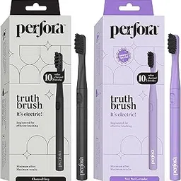 Perfora Electric Toothbrush, 2 Modes, AAA Powered, 24000 Strokes, 90 Days Battery Life | 1 Year Warranty | Electric Brush, Electric Toothbrush For Men, Women & Kids, 001 - Grey & Lavender (Pack of 2)-image-74