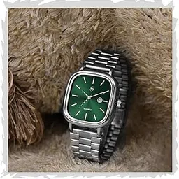 shocknshop Stainless Steel Analog Square Dial Date Display Unisex Wrist Watch for Man & Woman -W148-picture-30