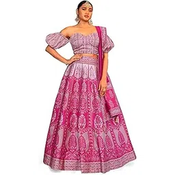 purvaja Faux Silk Women's Kanjivaram Semi-Stitched Lehenga Choli (Fiza)-picture-18