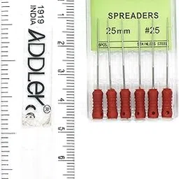 ADDLER Dental Strength Endo Spreader Root Canal File 25MM Size 25. Pack of 6.-image-19