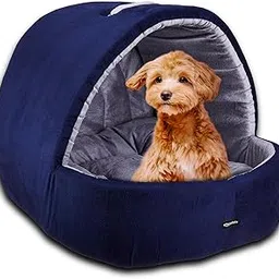 amazon basics Premium Medium Size Dog and Cat Cave Pet Bed | for Cats and Kittens | Medium 60 x 57 x 48 cm.-picture-32