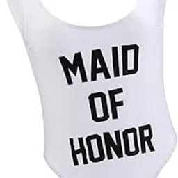 VELURA MAID OF HONOR Women Swimsuit One Piece Beach Wear Monokini L White|1piece Unicorn Horn Elastic Headband|Party Decorations| Greeting Cards & Party Supply-image-41