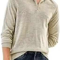 snitch Men's Sweater | Zip Neck Closure & High Neck Design | Marino Blend Fabric, Solid Pattern, Regular Fit | Casual Wear & Minimalist Style-picture-23