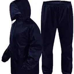 Unisex Waterproof Rain Coat, Hooded, Long Sleeve, Black, 110 cm Chest (IN, Alpha, 2XL, Regular, BLUE)-picture-43
