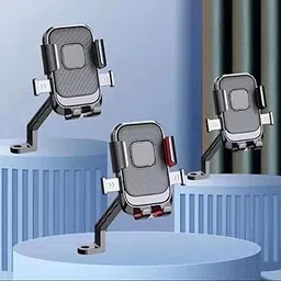 Universal Handlebar Mount Mobile Phone Holder XY-89 for Scooty, Activa. 360° Rotational Mount, Waterproof Design. for All Smartphones 6 to 10 cm Wide for Maps and GPS Navigation. Black & Grey-picture-29