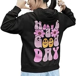 Have a Good Day Hoodie, Hoodie with Beautiful Print on Front & Back, Trendy Hoodie, Comfy Cotton Hoodie, Beautiful Sunflower Printed Hoodie, Best-image-27