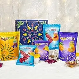 Diwali Gift Hamper - Assorted Healthy Snacks | Crispy Okra Chatpata Masala (50g), Crispy Corn Lemon Coriander (60g), Beetroot Chips Mint Flavour (50g), Crispy Corn Peri Peri (30g), Beetroot Chips Chipotle Flavour (25g) | Festive Treats for Family & Friends (Pack of 1)-picture-54