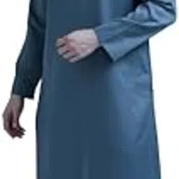 mashroo Classic Omani Dark Grey Thobe Jubba for Men-picture-37