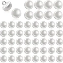 Bhavya Enterprises Pearl Buttons with Shank Round Pearl Buttons (50 PCS)-picture-23