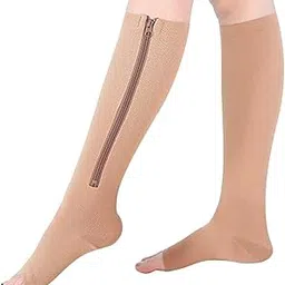 Open Toe Compression Socks, Zipper Up Compression Socks for Women-image-2