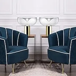 Set of 2 Velvet Dining Chairs, Cushion Seat Chair for Living Room Bedroom Restaurant, Modern Contemporary Upholstered with Polished Rosegold Solid Wooden Legs S21-picture-29