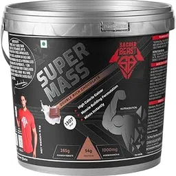 Sacred Beast Super Mass High-Calorie Gainer 1307kcal, 54g protein, 265g carbohydrates with Ashwagandha | Certified by Eurofins Lab (3kg, Double Rich Chocolate)-picture-37