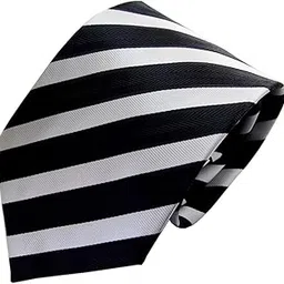 secdtie Allbebe Men's Classic Striped Black And White Woven Silk Tie Microfiber Necktie, One size-picture-43