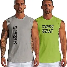 3colors Men's Stringer Regular-Active wear fit Bodybuilding Gym Vest C-Cut Combo Pack of 2-picture-38