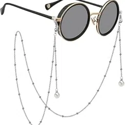 VIGHNESHWAR TRADERS Face Mask Chain Necklace Holder lanyard Unisex Mask Strap, Anti-lost Mask Leash, Stylish Sunglass Reading Eyeglass Cord Adjustable End Glasses Holder (70 CM,SILVER)-picture-17