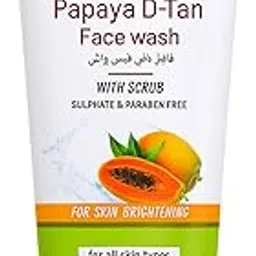 ME & EX Professional's Papaya D-Tan Face Wash with Scrub, Sulphate & Paraben Free, 100ml, Skin Brightening pack of (2 X 100 Ml) image 1