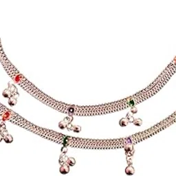NISTECH light weighted trendy & fashionable silver platted Anklets/Payal in Matt Finish Look for Women & Girls in 10.5" Inches Standard Size. NPC053 - P10-picture-48