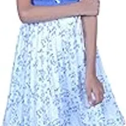 yuvina fashion Girls Blue+White Colour Co-Order Dress Set-picture-21