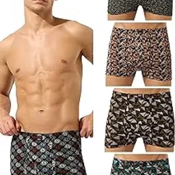 essa Men's Cotton Printed Trunks - All Over Printed Fabrics | Assorted Multi-Colours | Stylish Designs | Breathable for All Day Comfort|Inner Elastic|Pack of 5-picture-21