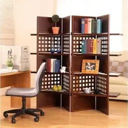 THE WOODEN SHOPPEE Wooden Room Partition & Folding Privacy Screens for Bedroom,Living Room, Pooja ghar, & Farmhouse (6 Feet) (6 Feet 4 Panel Shelves)-picture-17