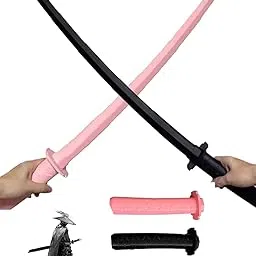 2Pcs Samurai Sword, Telescopic Sword Set for Display and Role Play, Anime Sword Toy for Cultural Enthusiasts,Black and Pink-picture-33